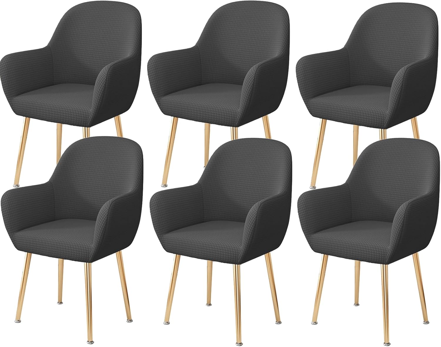 Curved Back Chair Covers for Dining Chairs Set of 2/4/6, Restaurant Chair Cover Dining Room Chair Covers, Armchair Cover Soft Seat Cover Protector, Office Stool Chair