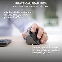 CHERRY MW 4500 Left ergonomikus vertikális vezeték nélküli egér balkezeseknek - fekete 6