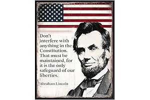Abraham Lincoln Poster: Inspirational Quote, American Flag Decor for Classroom