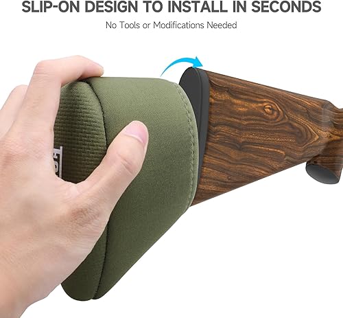 Vista 14 de Feyachi Recoil Pad for Shotgun - Gel Filled Slip On Recoil Pads Shock Absorbing Trap Shooting Accessories Non-Slip Rifle Buttstock Pad for Hunting