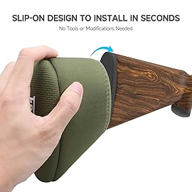 Feyachi Recoil Pad for Shotgun - Gel Filled Slip On Recoil Pads Shock Absorbing Trap Shooting Accessories Non-Slip Rifle Buttstock Pad for Hunting Shooting & Outdoor Tactical Use, Army Green