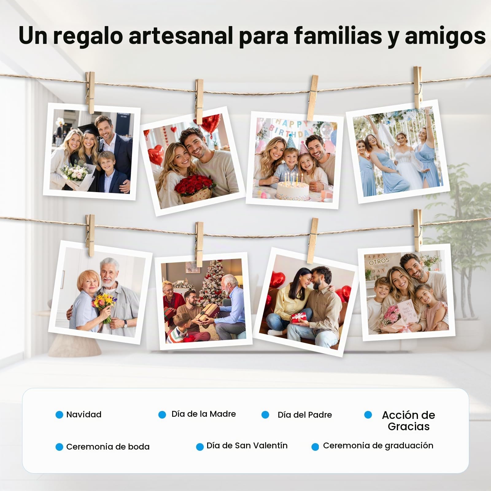 AEEZO Marco Digital de 32 GB, Marco Fotos de Digital con WiFi de 10,1″, Marco Digital con Rotación Automática, Fácil y Rápido Intercambio Remoto de Fotos y Vídeos a Través de AiMOR (Blanco a Rayas)