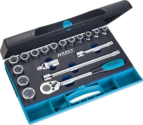 Hazet 932/18 1/2-Inch Socket Set - Negro/Azul/Plata (18 Piezas) disponible en Yaxa Colombia