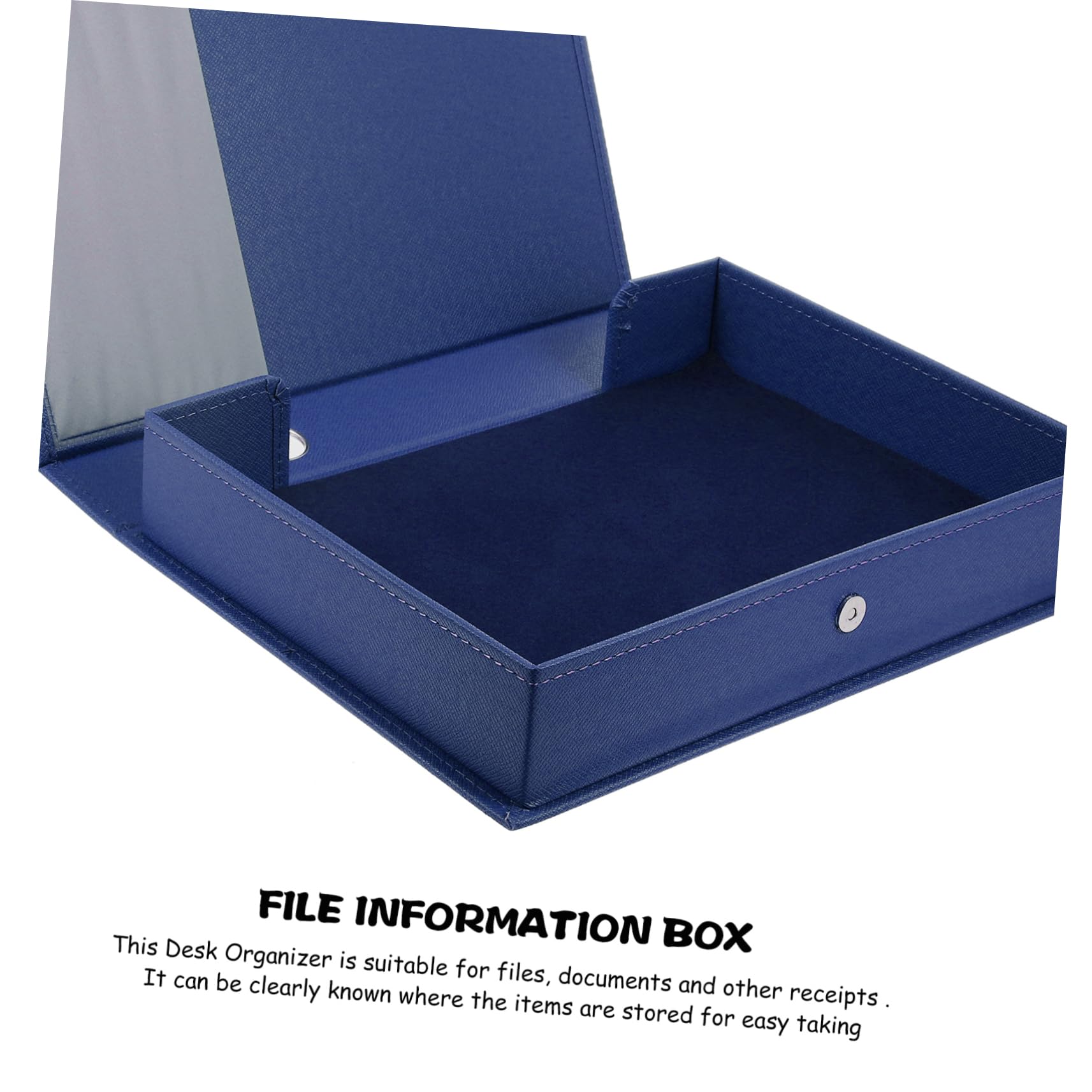 Archivador Papeles de Piel Pu A4 para Oficina, Organizador de Archivos Multifunción, Gran Capacidad, Estable y Fácil de Limpiar, Azul