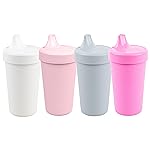 Re-Play Spill-Proof Sippy Cups for Toddlers - Kids Reusable 10 Oz Set of 4, Dishwasher & Microwave Safe, Made in USA, Modern Blush