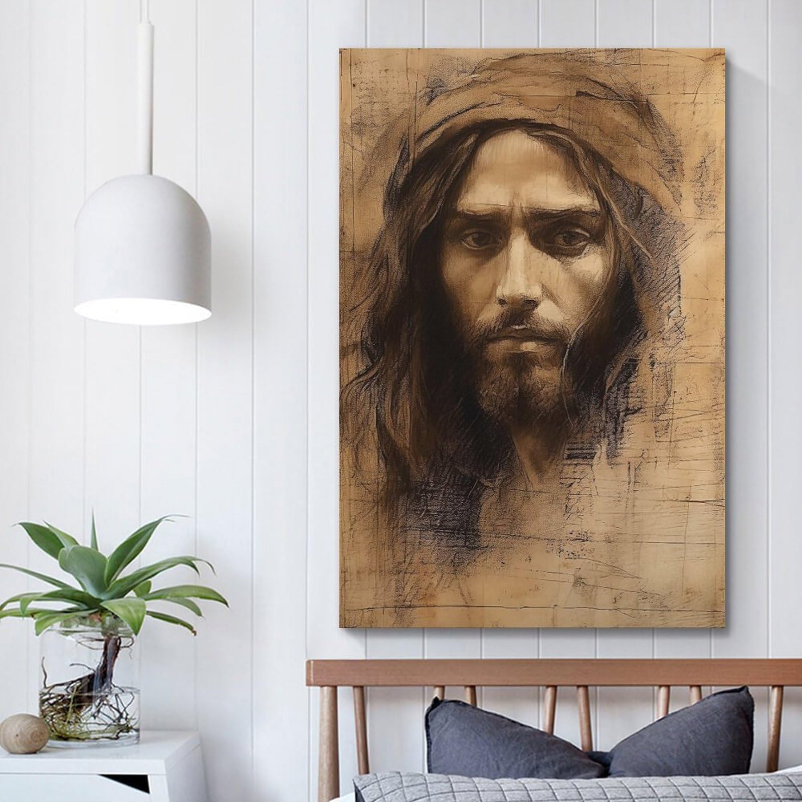 Christian Art, Jesus Walking On Water Wall Art Canvas, 45 OFF