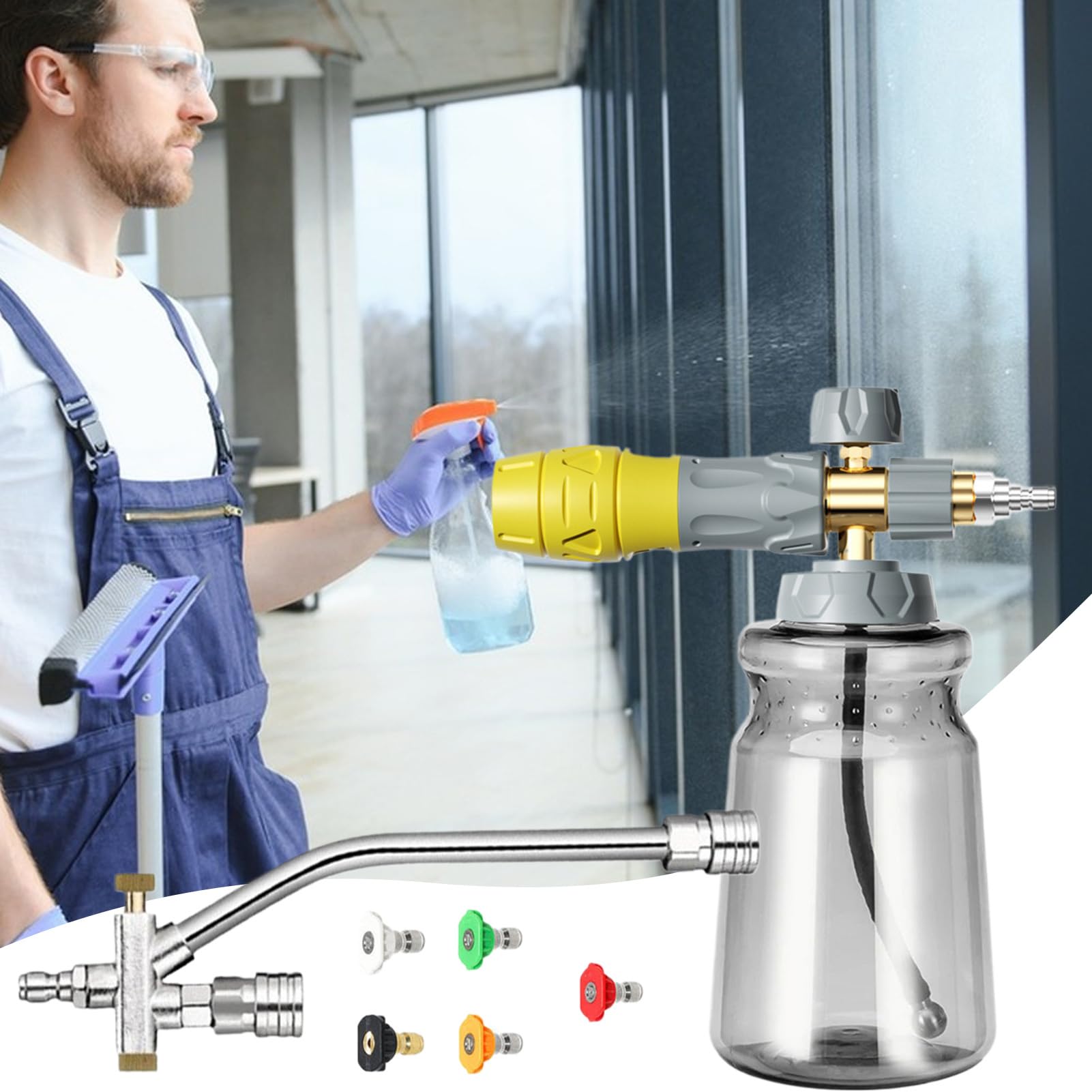 Schaumkanone für Schlauch, Schaumkanone für Druckscheibe - 4000 PSI Double-Head Car Wash Kanon - Autowaschdüsen Schlauchhalterungen zur Reinigung von Marineschiffen Terrasse