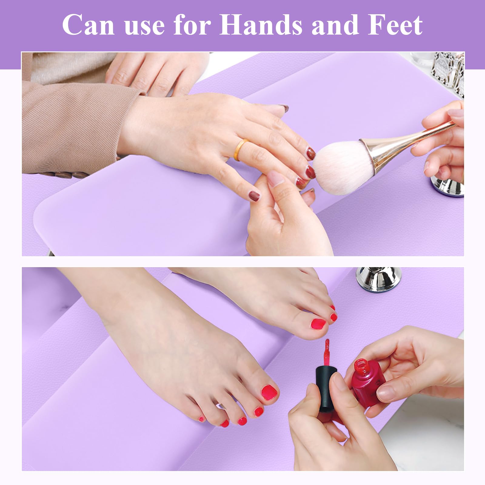 Nail Arm Rest with Nail Table Mat, Microfiber Leather Hand Cushion