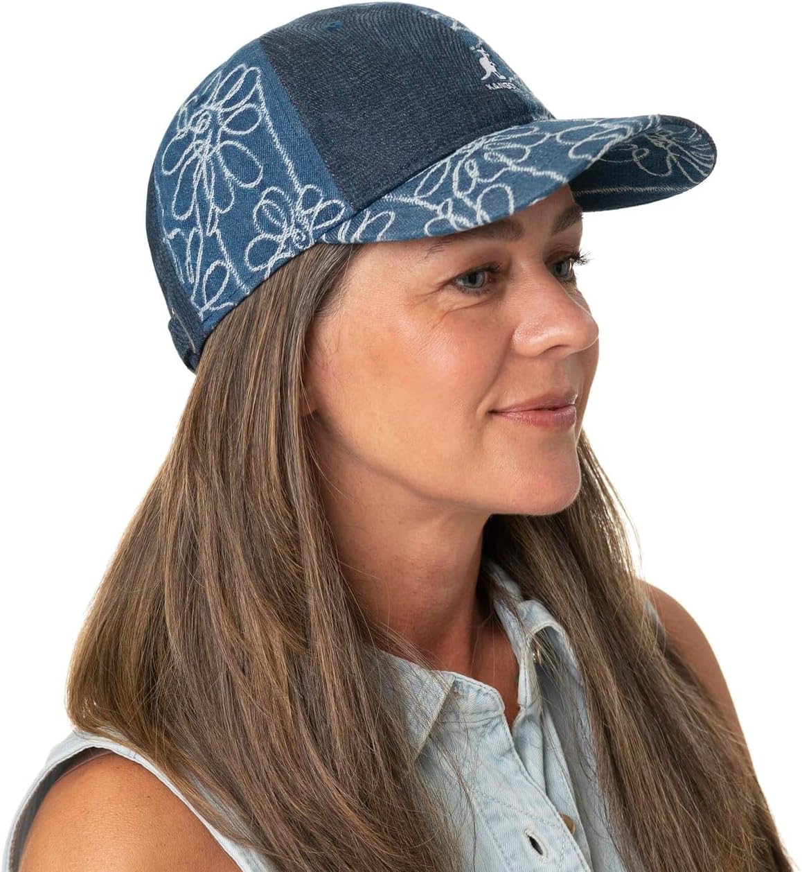 Kangol Denim Mash Up Baseball Hat - Medium Blue Floral / 1SFM Baseball & Sport Caps One Size Fits Most