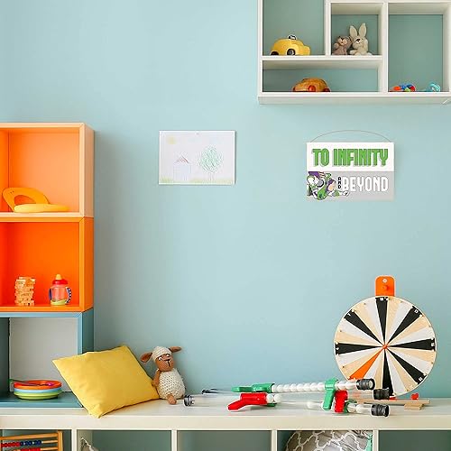 Miniatura 5 de Open Road Brands Disney Pixar Toy Story Buzz Lightyear - Letrero colgante de madera para pared - Para infinito y más allá de Buzz Lightyear