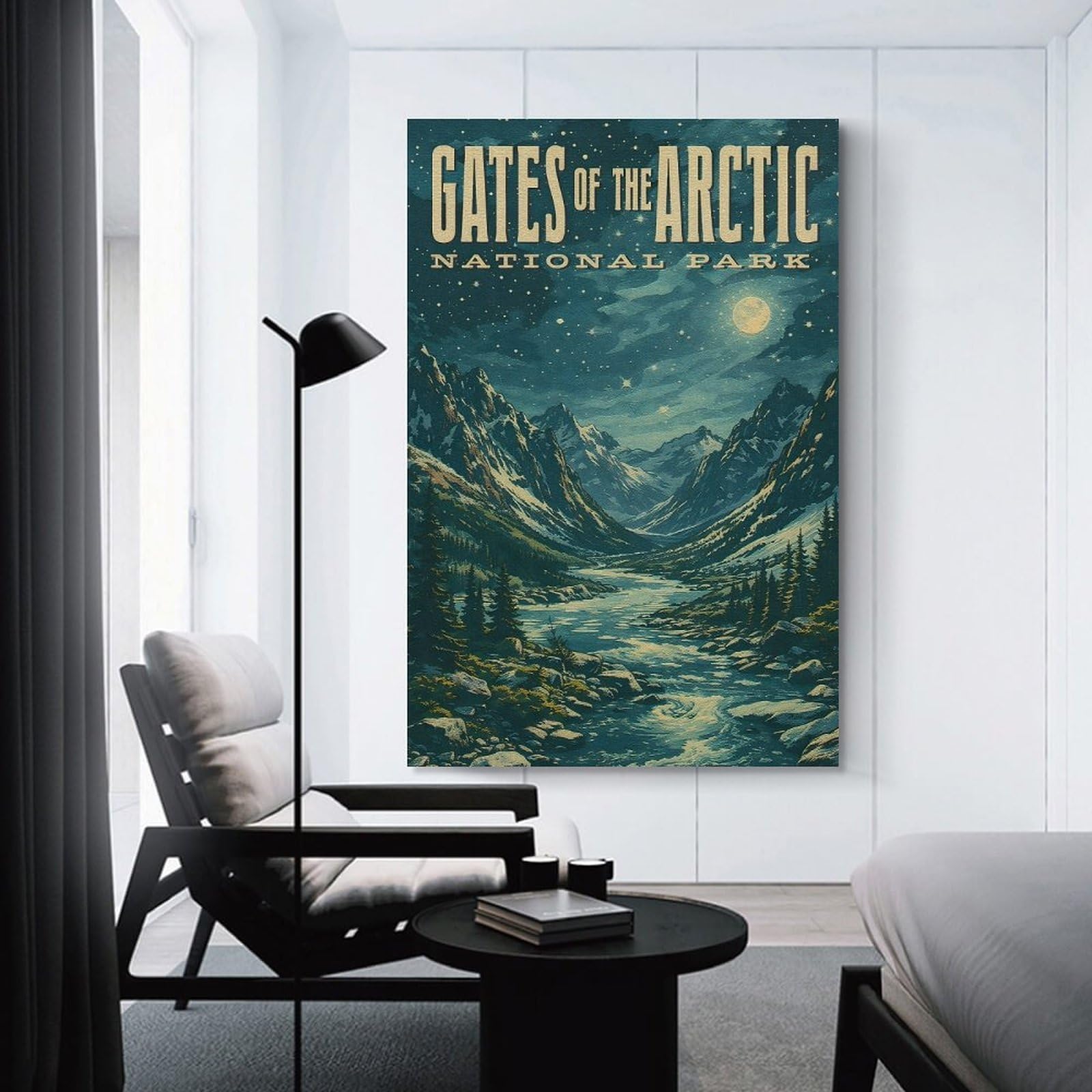 Junmoney Unframe-Style-7 Home Decor Wall Art Gates Of The Arctic National Park Vintage, 24X36inch(60X90cm), For New Homes, Bedrooms Or Workspaces, Decorative Present For New Homes