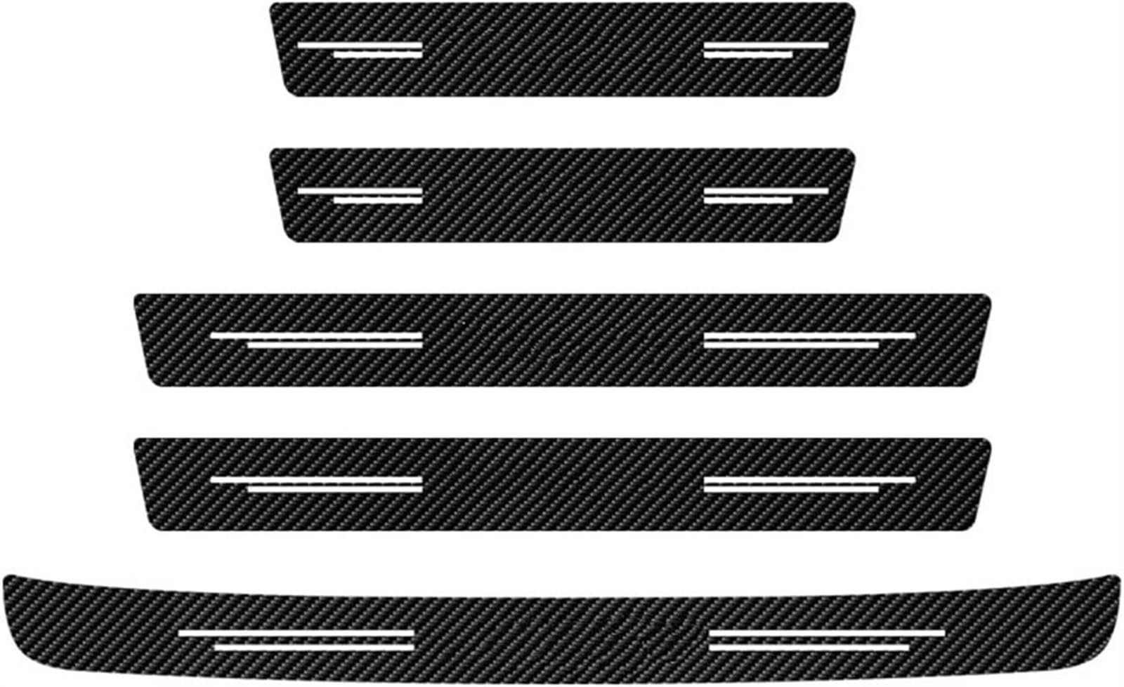 Tira Protectora de Parachoques 5 Protectores de Fibra Carbono para el Maletero del Coche, Pegatinas Cuero para Parachoques, Trasero para Peugeot