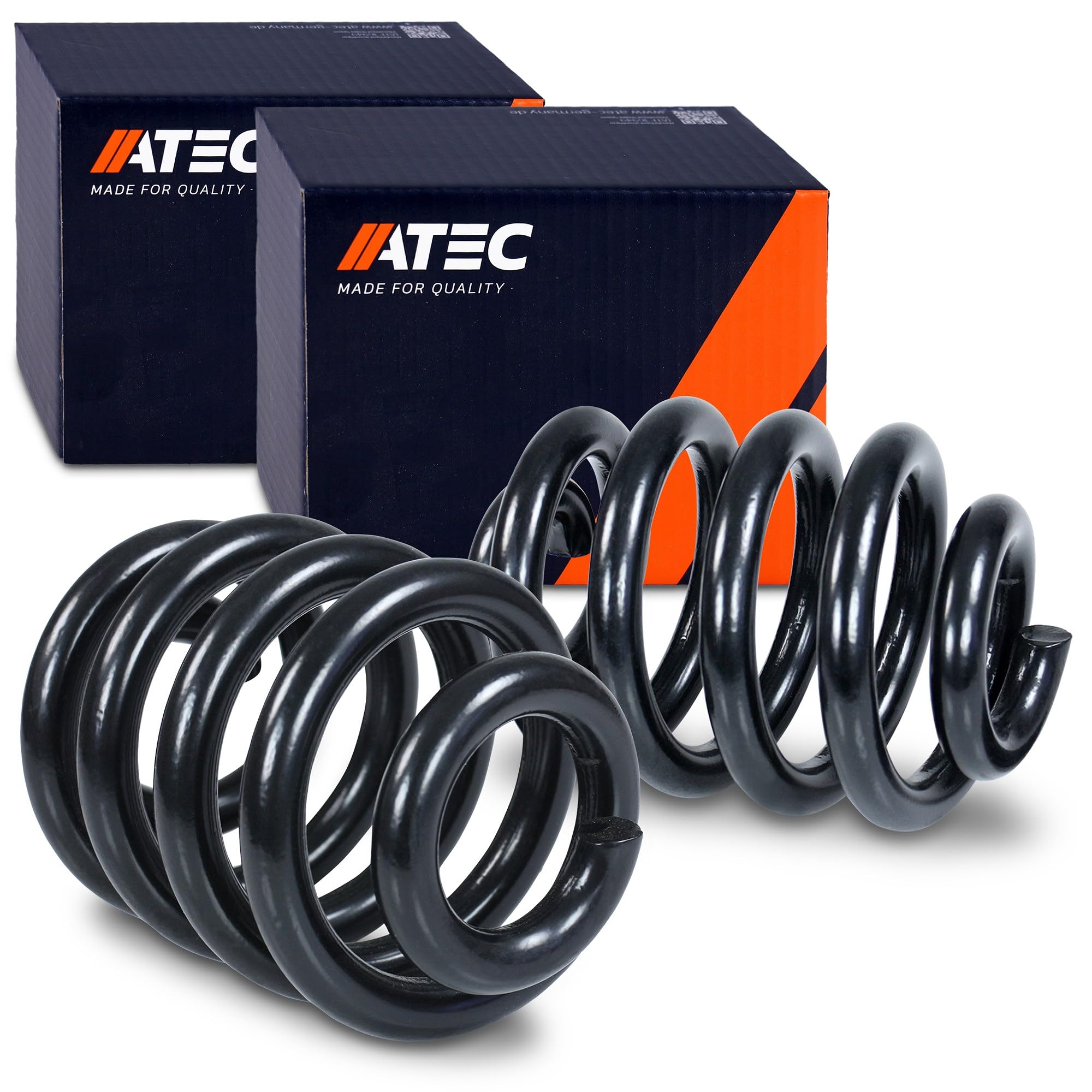 ATEC 2x Fahrwerksfeder hinten Kompatibel mit VW MULTIVAN T5, T6, TRANSPORTER T5, T6 / CARAVELLE T6 Bus (SGB, SGJ, SHB, SHJ), TRANSPORTER T6 Kasten (SGA, SGH, SHA, SHH)