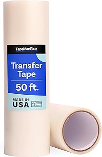 TapeManBlue Clear Transfer Tape for Vinyl, 12" x 50' Roll, Made in America, Premium Vinyl Transfer Tape for Crafts, Decals, and Letters