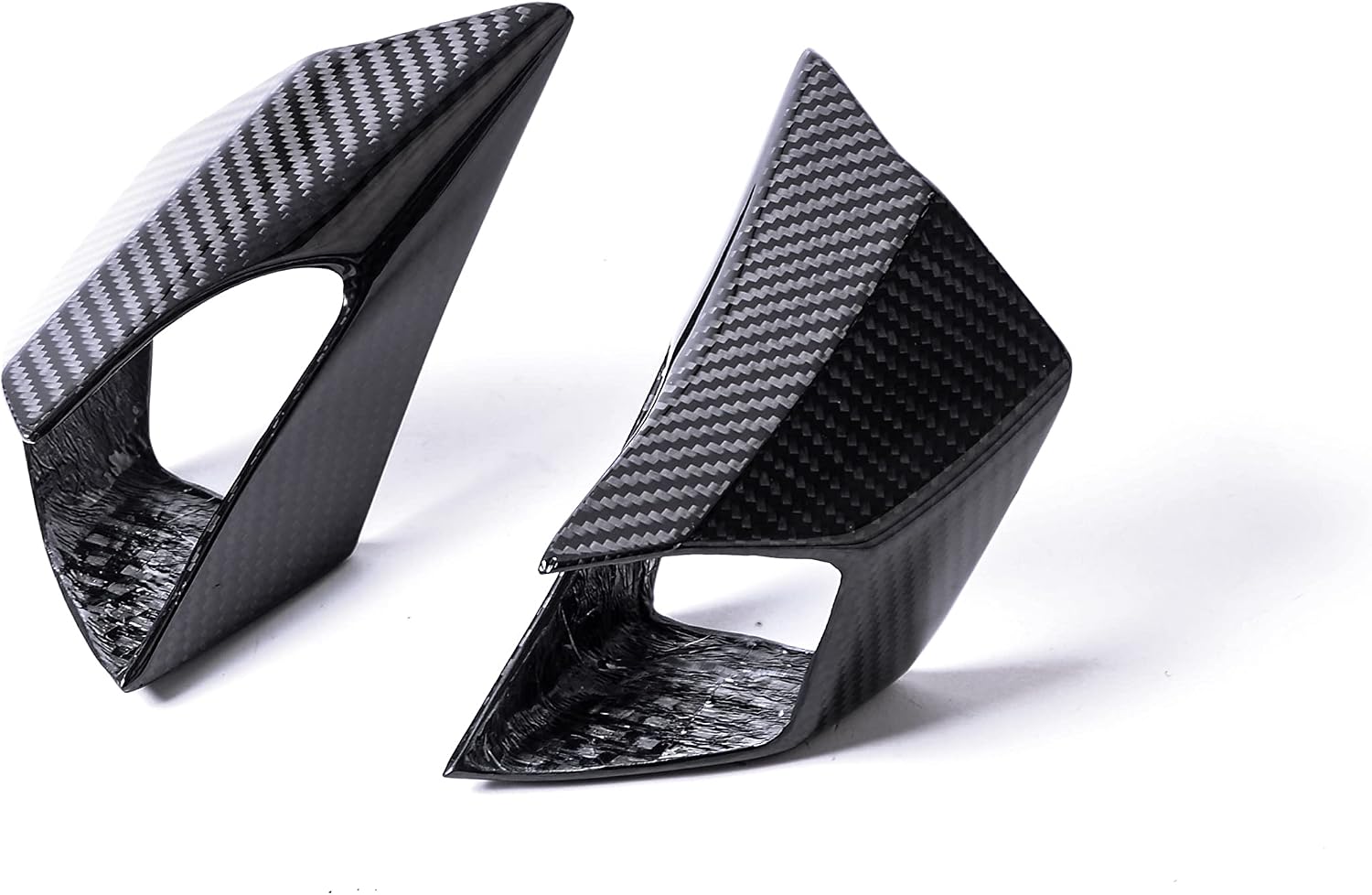 Bestem Carbon Fiber Front Winglet Side Wing Wind Fin Spoiler Trim Cover for Honda CB650R CBR650R 19-21,CBR650F CB650F 2014-2019 Twill Weave