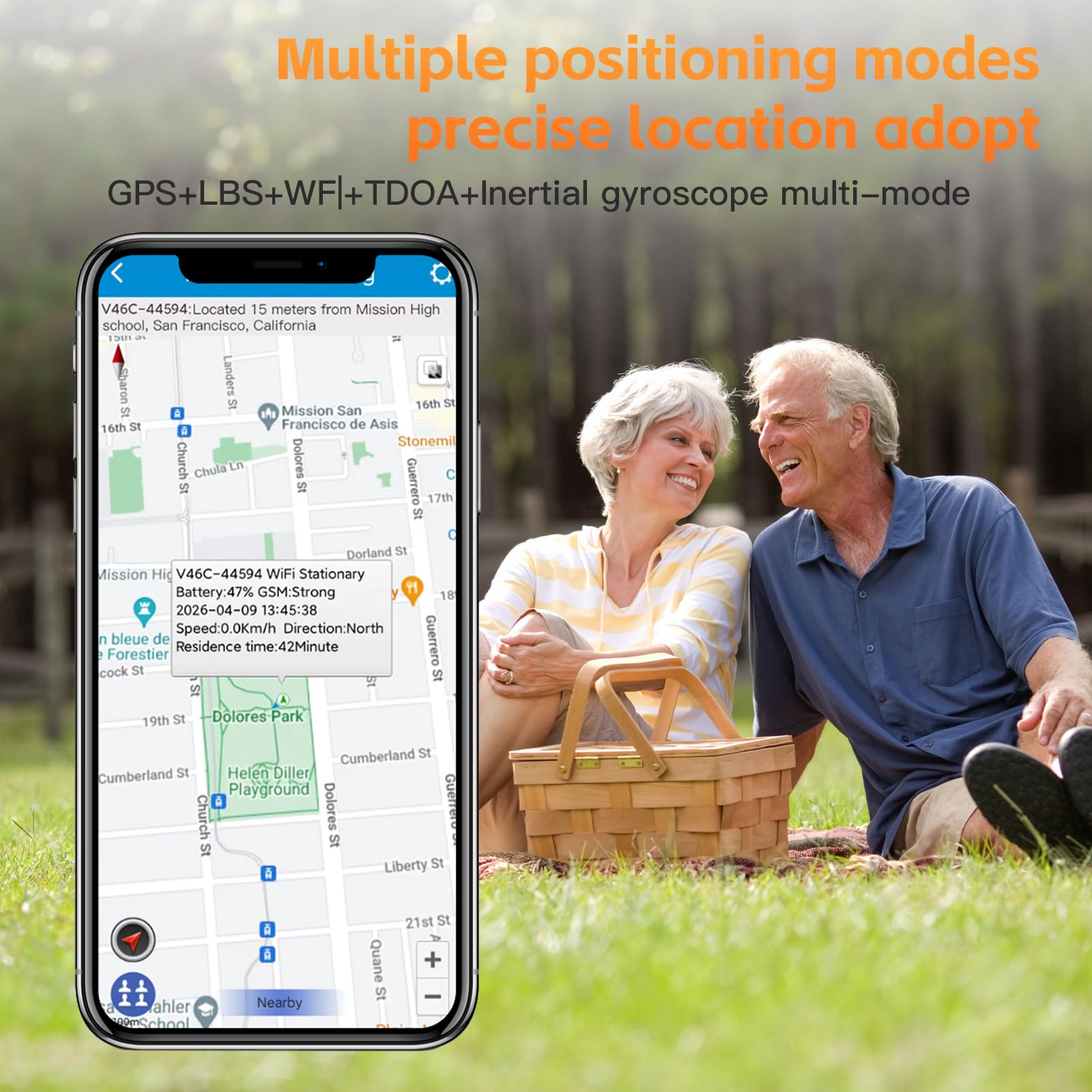 Reloj inteligente GPS con detección de caídas para personas mayores con alerta SOS y monitor de salud, ideal para cuidadores de demencia