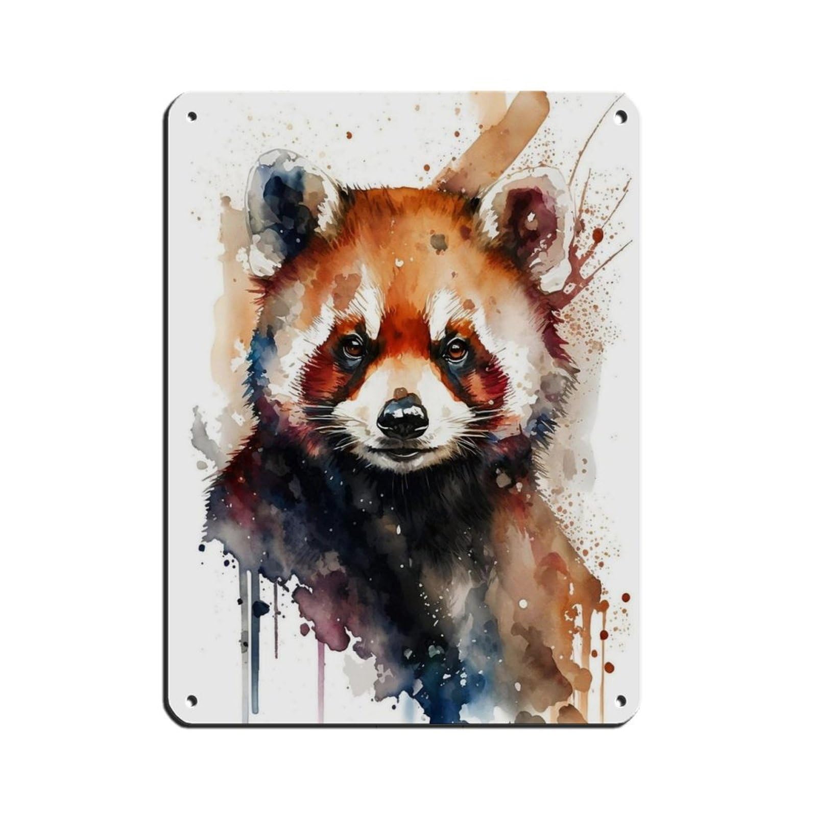 Watercolor Panda, Art Poster Tin Sign Vintage Metal Pub Club Cafe Bar Home Wall Art Decoration Poster Retro 12x16inch(30x40cm)