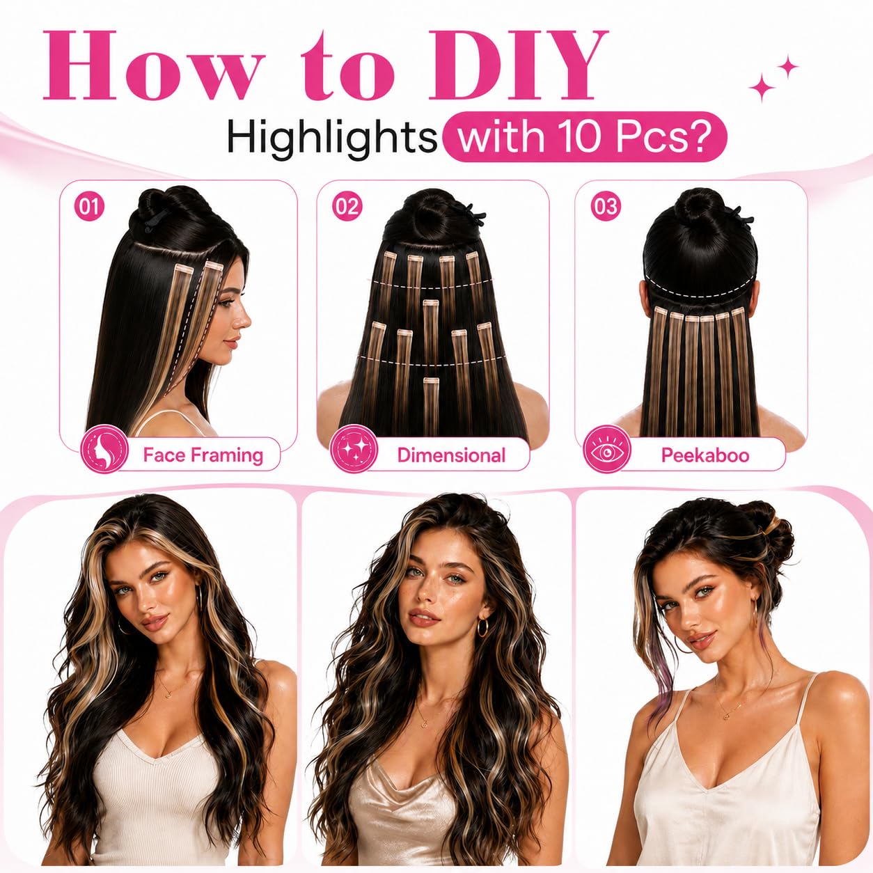 Ve Sunny Hair Tape in Hair Extensions Human Hair Balayage 24 Inch Remy image 5