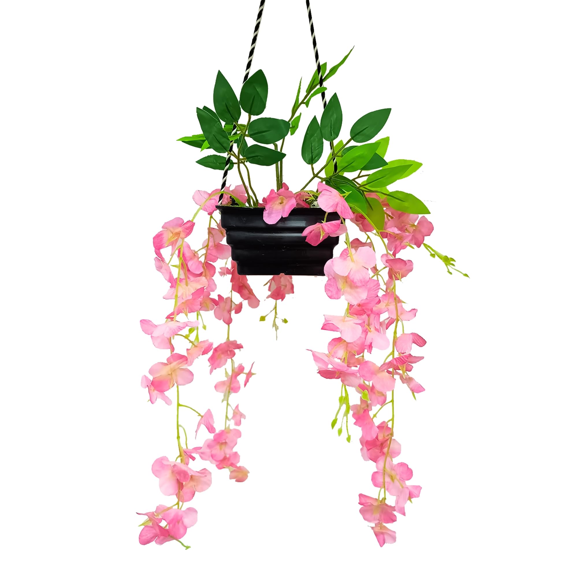 fancymart Plastic Artificial Wisteria In Boat Hanging Pot (Height : 60 Cm) Artificial Flowers Home Decor Items, Wall Hangings For Home Decoration (Pink1)-image-40