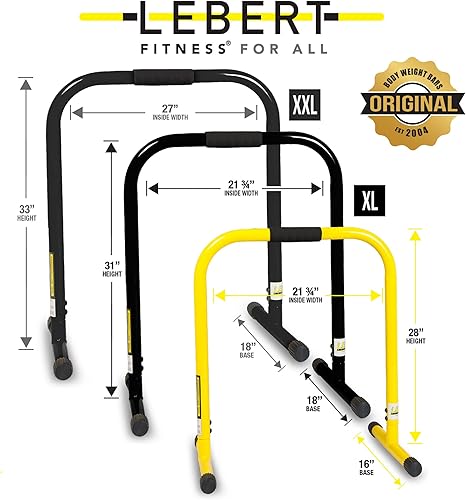 Miniatura 5 de Lebert Fitness Soporte de barra de inmersión, ecualizador original, fortalecedor de cuerpo total, barra de dominadas, equipo de ejercicio para