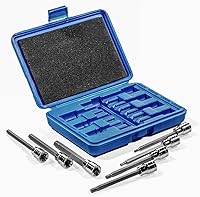 Vista 1 de Stark - Juego de 7 piezas de enchufe estándar SAE extralargo, unidad hexagonal de 38 pulgadas, 18 pulgadas, 932 pulgadas, 316 pulgadas, 732