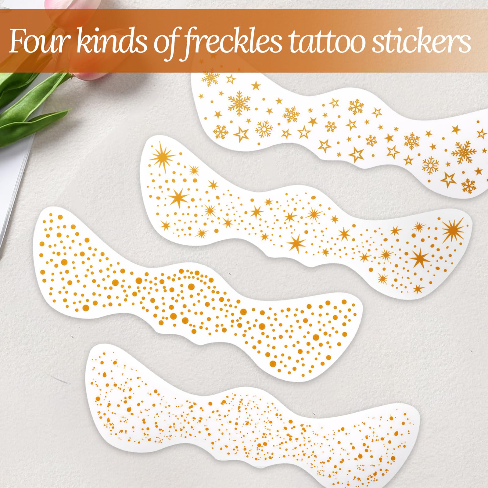 UICCVOKK 8 Pcs Glitter Freckles,Face Tattoos,Sparkle Freckle - Image 3