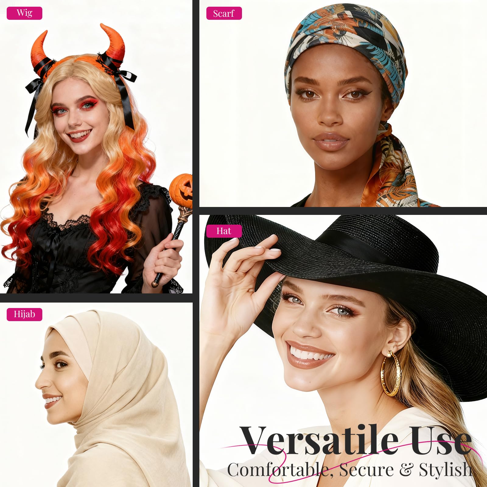 LABHAIR Wig Grip Cap with Lace Edge and Adjustable Band