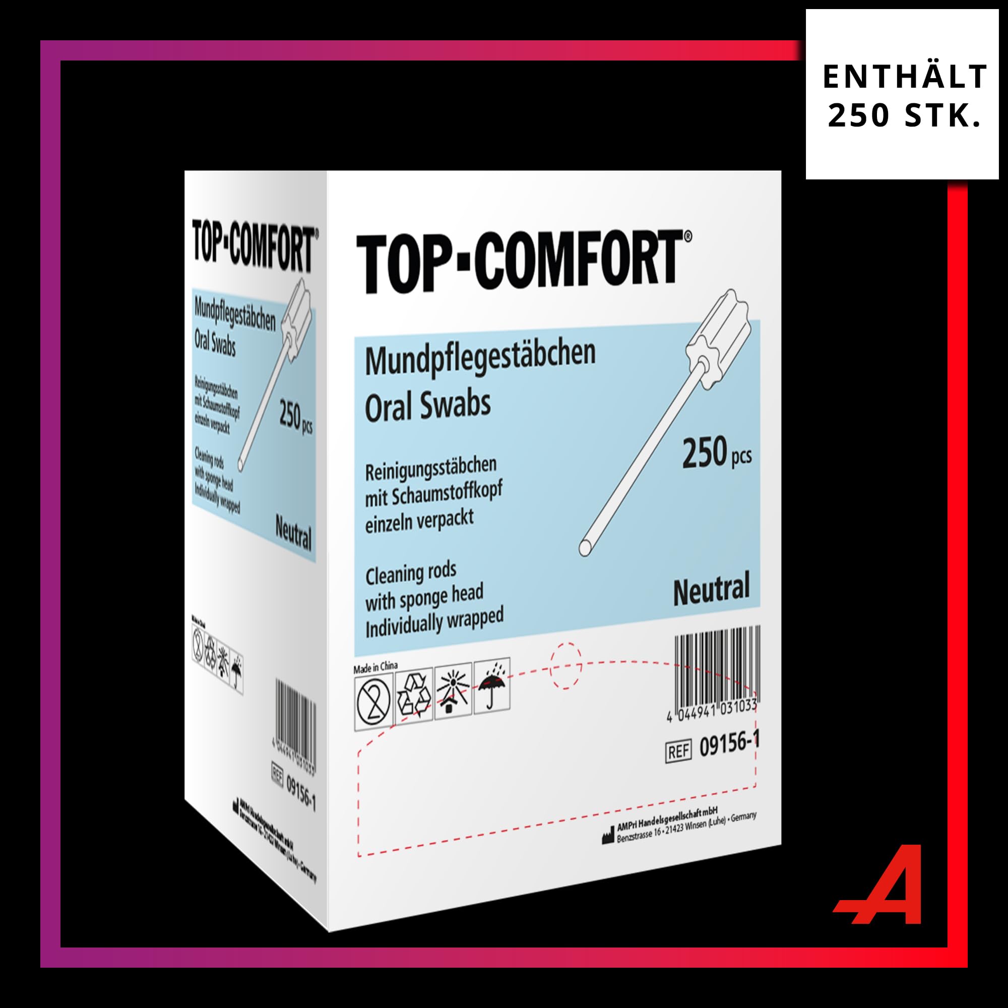 Top -comfort pp mundfarefe con spugna pu, gusto neutro - 250 pezzi
