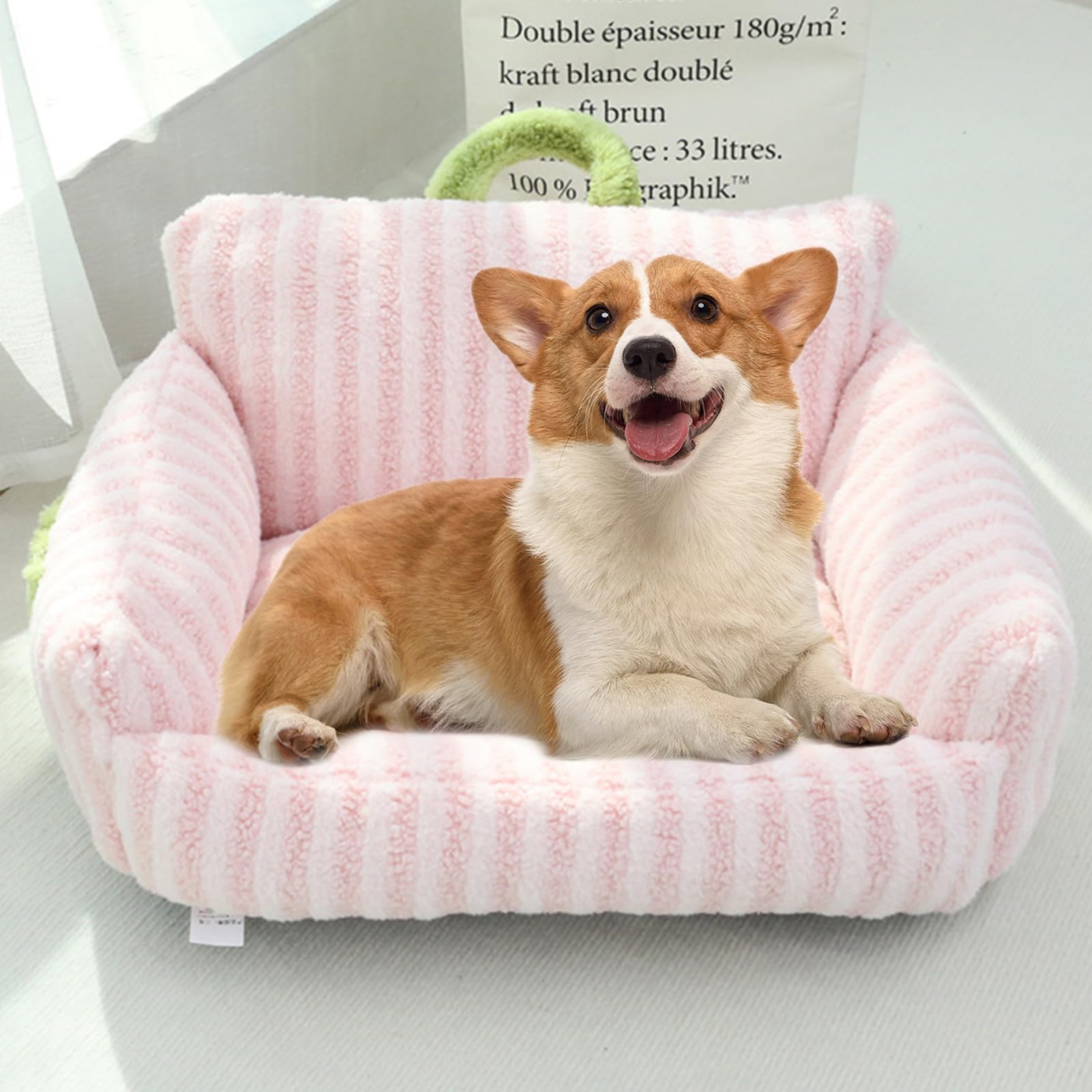 Cuccia Cane Interno, Cuscino per Cani, Taglia Media Letto per Cani Morbida E Confortevole, Divano per Cani Migliorano Il Sonno Lavabile in Lavatrice,Rosa,23.62 * 19.68inch