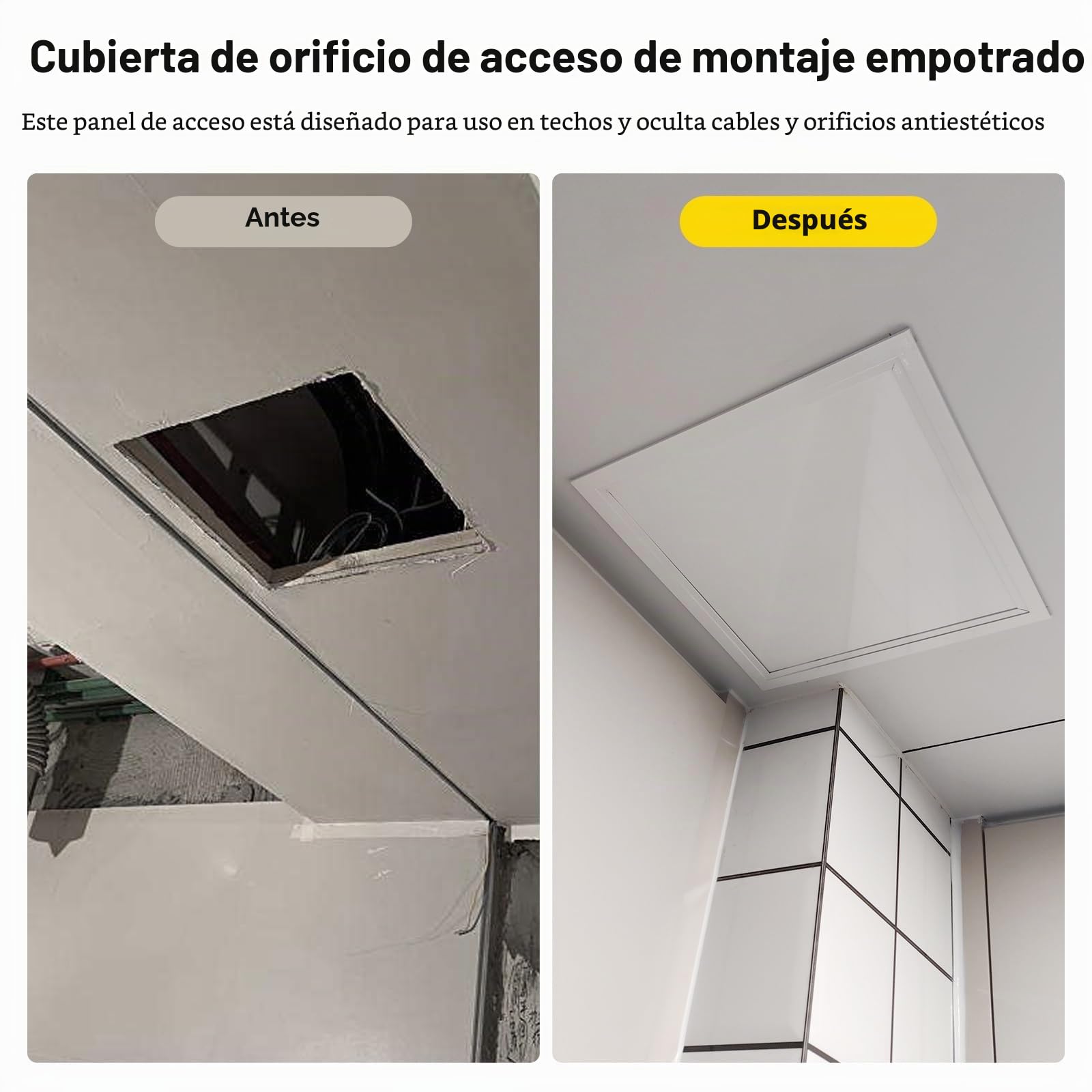 Trampilla Pladur Tapa De Registro 150 200 300 400 500mm, Trampilla De Inspección Empotrada, Tornillos Incluidos, Panel De Acceso Oculto Para Techo Trampilla Pladur(White,30 * 30cm)