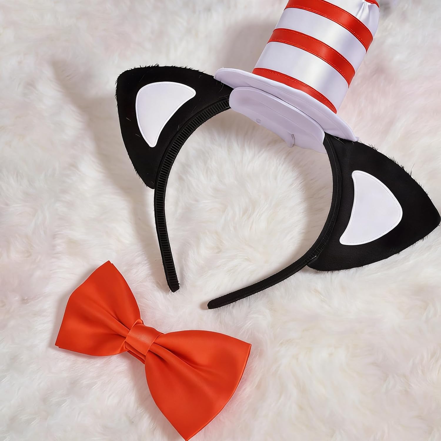 Cat Ears with Hat Headband and Bow Tie Set Cat Costume Accessories for Christmas Themed Party Dress Up Adults - Image 2