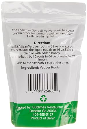 KOPABANA African Vetiver | Gongoli | Thiep | Khamare | Rene | Gongolili | Sepa roots 5 count