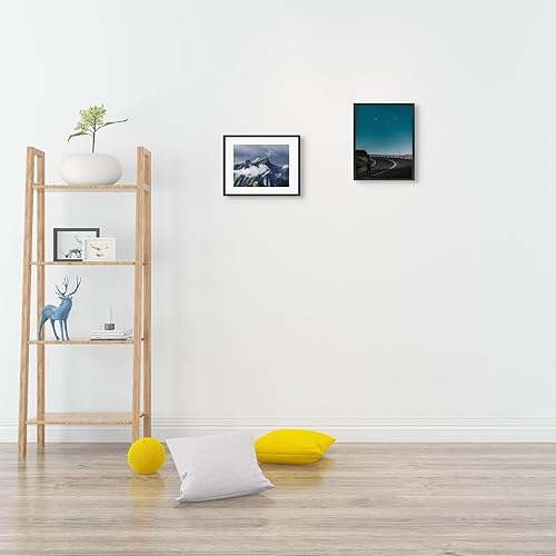 Vista 85 de Frametory - Marco de aluminio de 11 x 14 para fotos de 8 x 10 (en pulgadas), con paspartú marfil, de pared, con gancho de sierra, pestañas Bronce