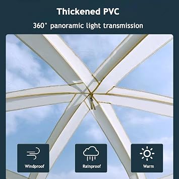 Pop Up Bubble Tent, 8-12 Person Screen House for Patios, Weather Proof and Cold Proof Portable Camping Screen House,Outdoor Garden Backyard Patio, 350 * 350 * 205cm
