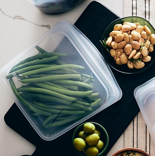 Miniatura 3 de Stasher Bolsa de almacenamiento reutilizable de silicona platino de grado alimenticio, color morado (sándwich), reduce el plástico de un solo uso,