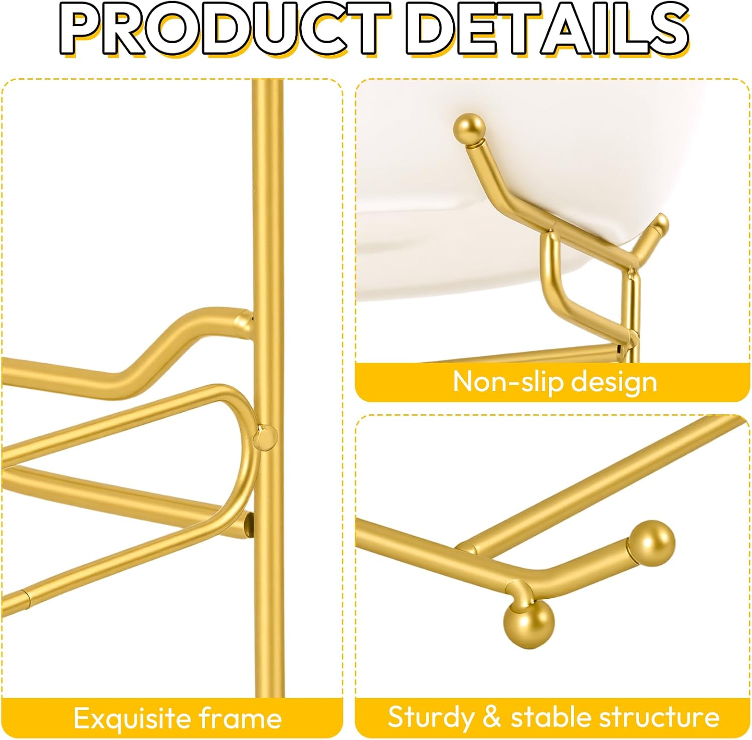 3 Tier Fruit Bowl for Kitchen Counter (PLUS edition) - Large Ceramic Fruit Basket with Metal Stand for Kitchen Countertop, Tiered Fruit Stand for Vegetable Storage, Cake, Snack, Dessert, Nuts
