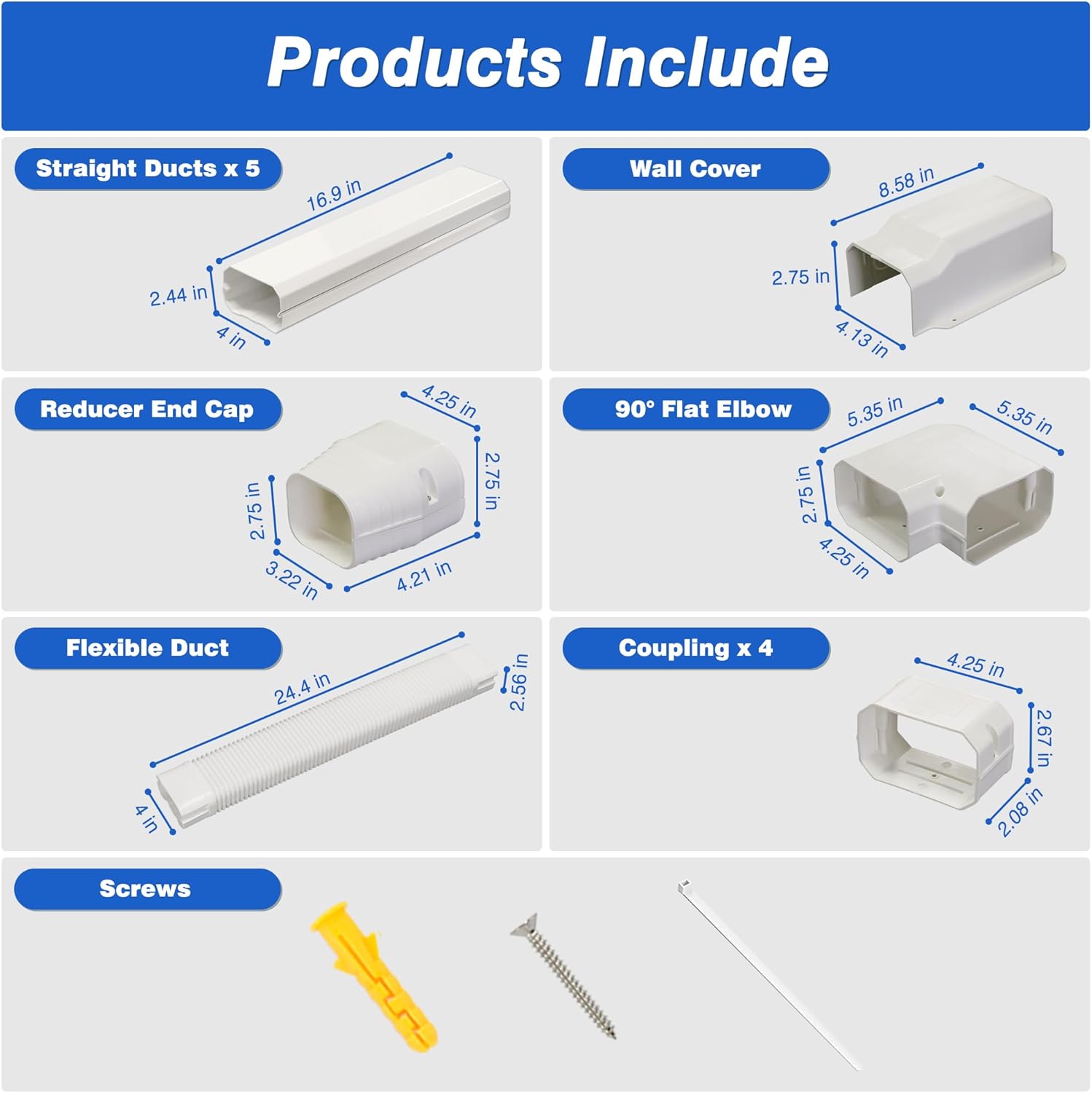 4" 10Ft Mini Split Line Set Cover, Plastic Line Kit for Outside Units, Mini Split Air Conditioner, Central AC and Heat Pump