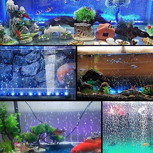 Miniatura 9 de DONGKER Luz de burbuja para acuario, lámpara LED impermeable para pecera con ventosa para acuario, tanque de tortugas