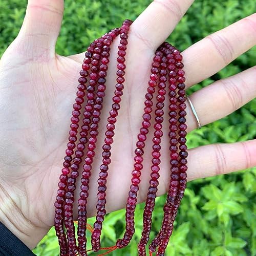 Miniatura 2 de Adabele GH1R-3 - 1 hebra de piedras preciosas curativas de cuarzo rojo granate natural de 0.157 in, cuentas de piedra sueltas (120-130 unidades)