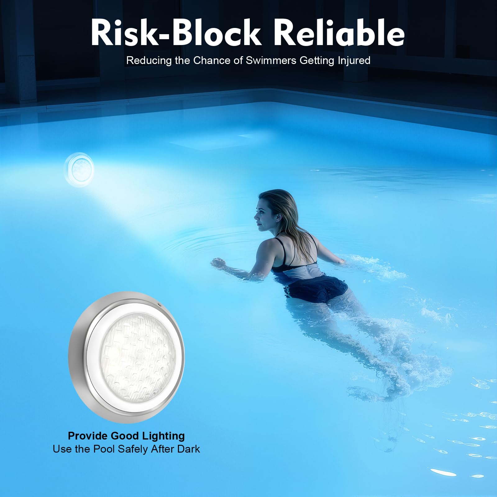 54W Edelstahl Poolbeleuchtung LED Poollampe Schwimmbad Poolleuchte Unterwasser Poolbeleuchtung Poollicht mit Fernbedienung fur Swimming Pool AC 12V IP68 4500Lm