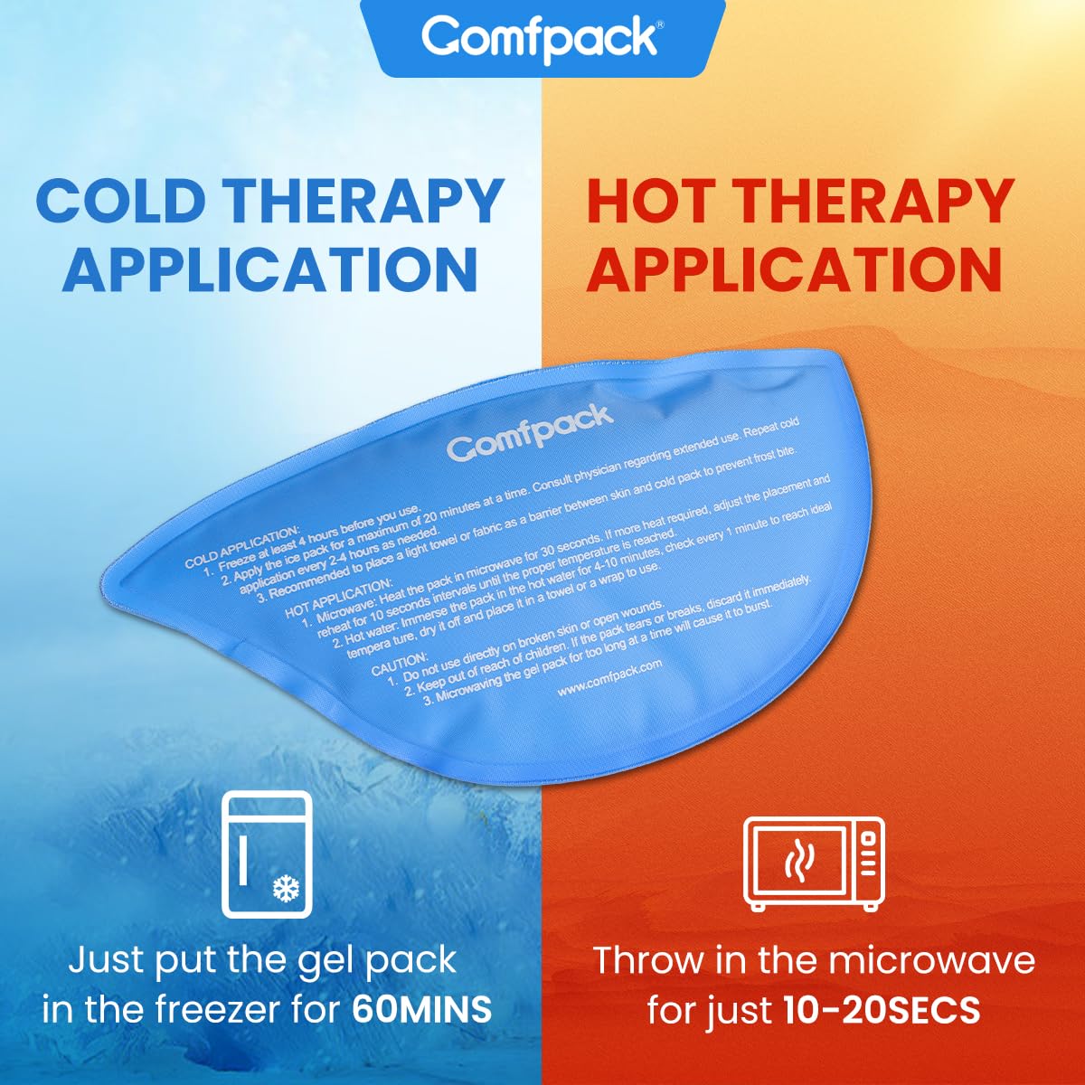 Comfpack Envoltura de hielo facial para alivio de la ATM con 4 paquetes reutilizables de gel frío y caliente, paquete de hielo para muelas del juicio, envoltura de cabeza para amigdalectomía
