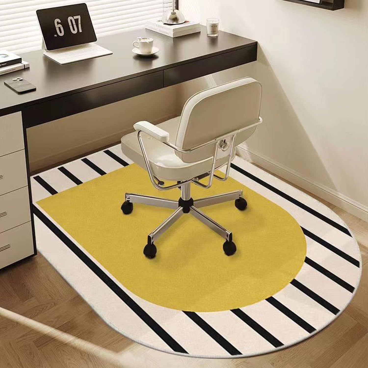 SSDDLZEQ Premium durable range Artistic-style Office Chair Mats, Suitable For Protecting Wooden Floors In The Home(Yellow,100x160cm)