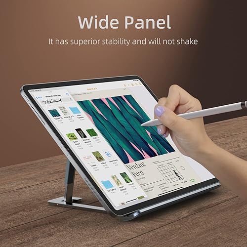 Miniatura 3 de Yangkelly Soporte para tablet plegable y ajustable, soporte de escritorio de aleación de aluminio, soporte de dibujo para iPad 7 a 12.9, teléfonos