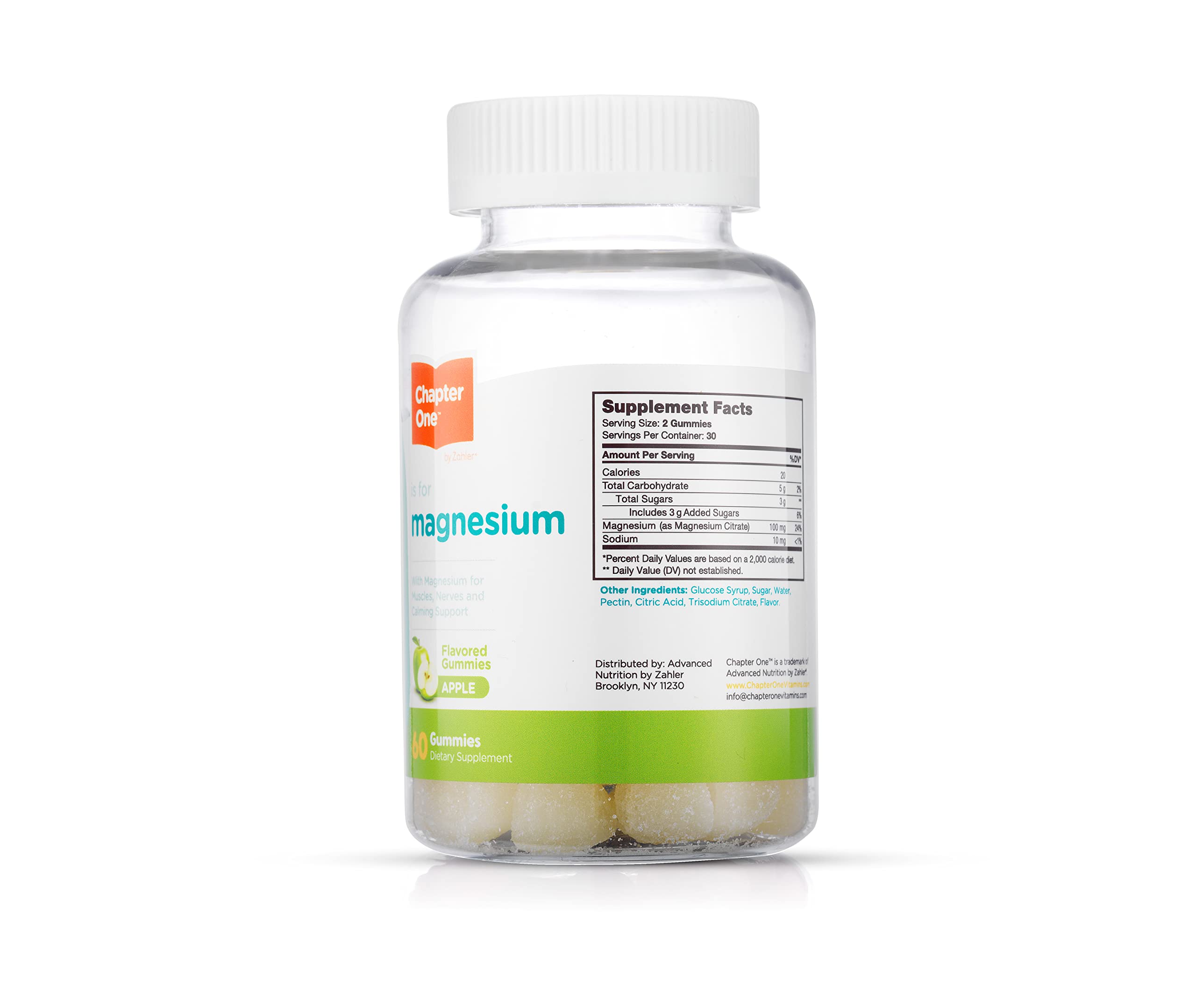 Chapter One Magnesium Gummies Apple, Great Tasting Magnesium Citrate for Kids, Calm Kids