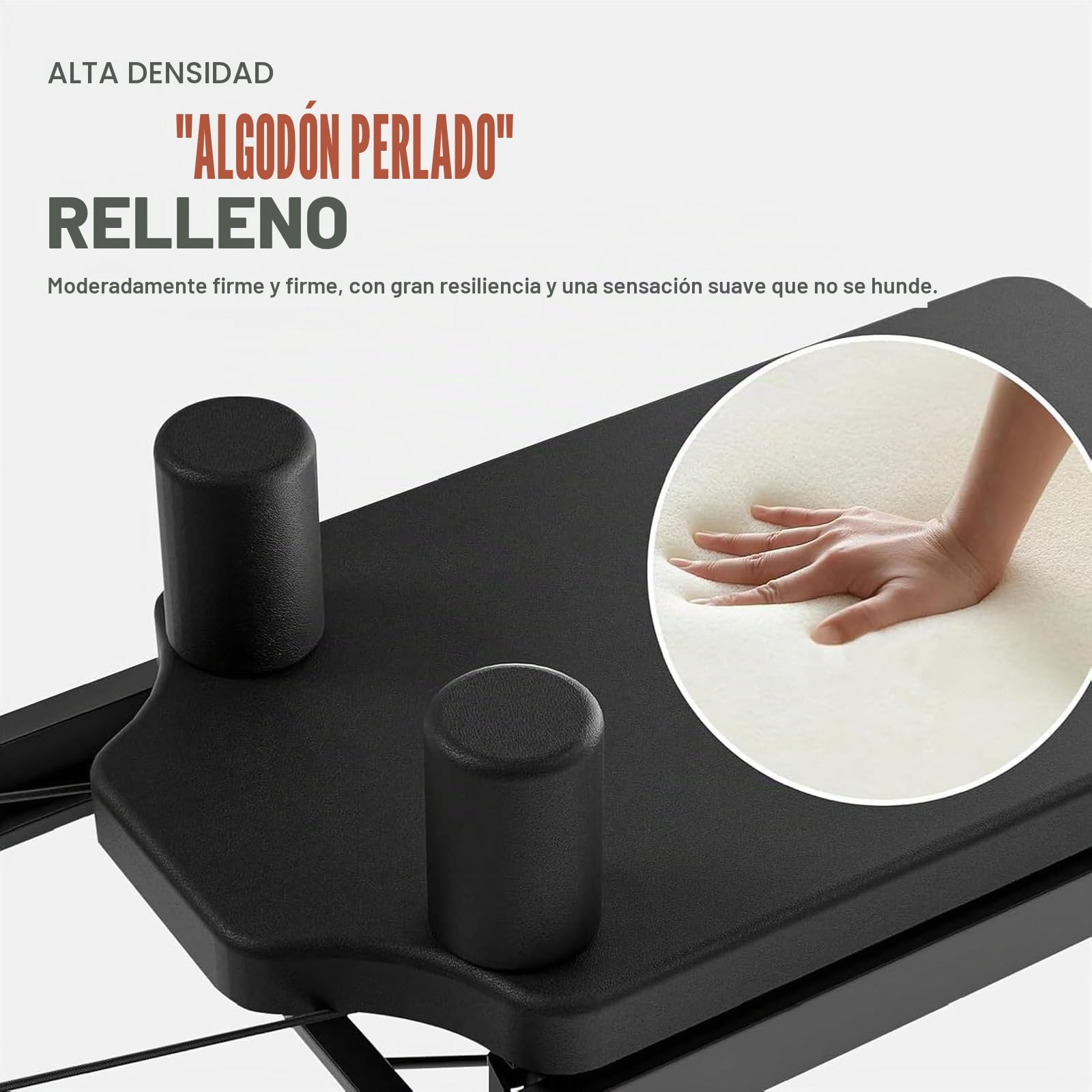 Pilates Reformer con 4 Muelles y 5 Cuerdas, Plegable Maquina Pilates Reformer para Recuperación Muscular y Uso Diario,B