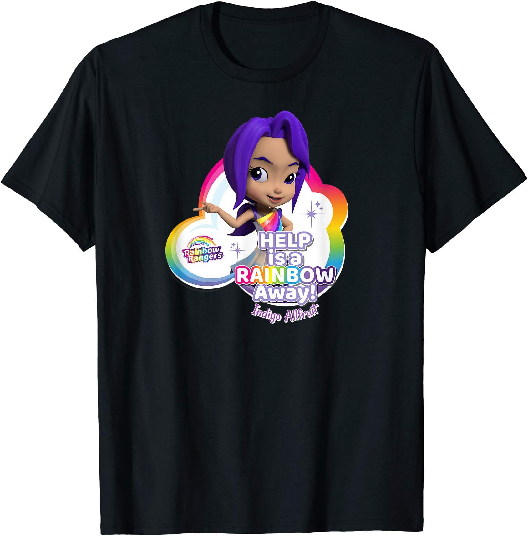 Rainbow Rangers Indigo Allfruit "Help is a Rainbow Away" Tee T-Shirt