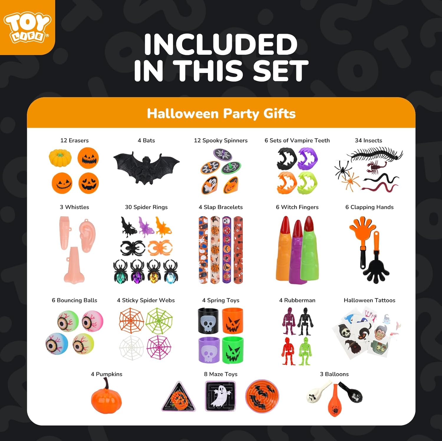 TOY Life Halloween Party Favors 212 Pcs Kids Party Favor Halloween Treats Toys in Bulk Goodie Bags Stuffers Return Gifts for Kids Birthday Party Favor Halloween Trick or Treat Classroom Party Supplies