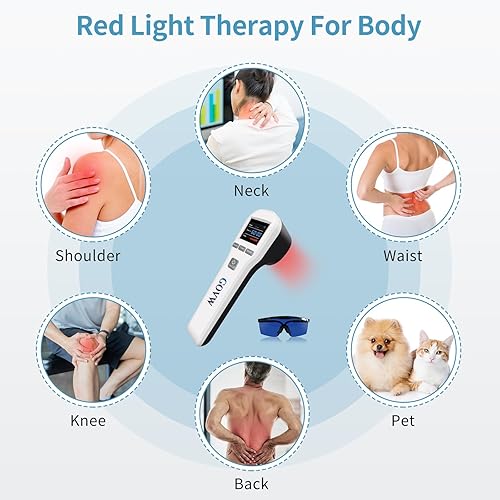 Miniatura 4 de GOVW Dispositivo de terapia de luz roja - 4 x 808 nm+16 x 650 nm dispositivo de terapia de luz infrarroja cercana para alivio del dolor de