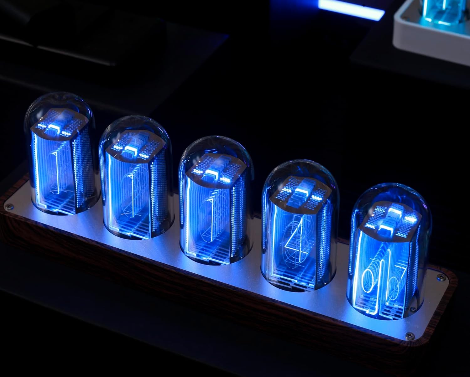 Qianjie Nixie Tube Clock Wood RGB Digital Clock with Quick Delivery for Present,Support 1224 Display and Alarm Set