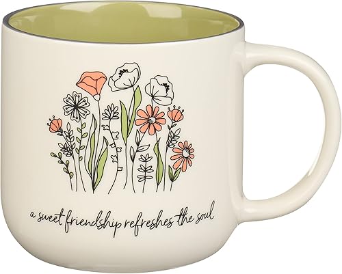 Miniatura 1 de Christian Art Gifts Taza grande de cerámica para café y té para mujeres y amigas Sweet Friendship  Proverbios 279 Escritura, no tóxica, sin plomo,